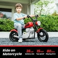 thumbnail image 2 of NEWWARE 36V Electric Dirt Bike, 350W Kids Ride on Dirt Bike with Twist Grip Throttle, Hand-Operated Dual Brakes, Key Start, Battery Display, Max Speed 15.5mph, Electric Motorcycle for Age 8+, Red, 2 of 7