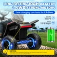 thumbnail image 4 of Kids ATV 4 Wheeler 24V, Ride on Toys Electric Car for Ages 3+ Toddlers Boys Girls with Remote Control, LED Headlights, Bluetooth, Music Player, Grey, 4 of 9