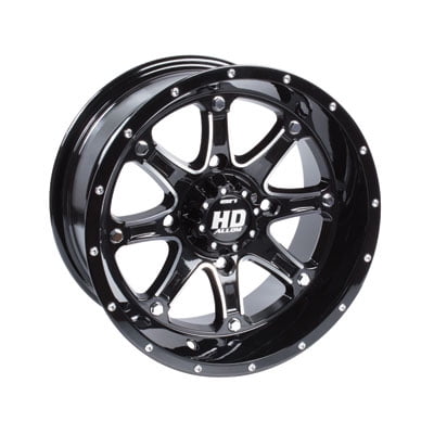 4/110 STI HD4 Alloy Wheel 14x7 5.0 + 2.0 Gloss Black for Yamaha Wolverine X4