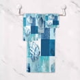 thumbnail image 5 of 3 Piece Bath Towels Set Bath Towel, Hand Towel and Face Towel for Bathroom, Gym, Hotel Blue Marine Life Patterns, 5 of 8