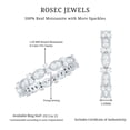 thumbnail image 6 of Rosec Jewels 1.25 CT Round Cut Moissanite Eternity Ring for Women, Certified Moissanite Gold Milgrain Ring, 18K White Gold, US 3.00, 6 of 9