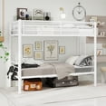 thumbnail image 2 of white convertible Twin Bunk Bed for Dormitory No Box Spring Needed for small room, 2 of 17