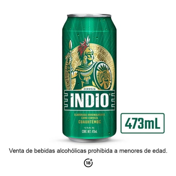 Cerveza oscura Indio lata 473 ml