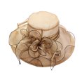 thumbnail image 2 of Visland Organza Church Fascinator Hats for Women Flower Wedding Tea Party Hat Wide Brim Sun Hat, 2 of 3