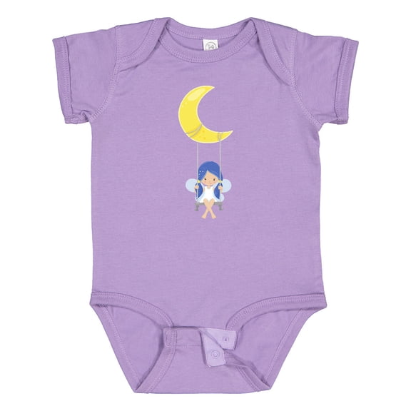 Inktastic Stardust Fairy, Cute Fairy, Fairy on a Swing, Moon Girls Baby Bodysuit
