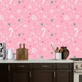 thumbnail image 2 of Peel and Stick Wallpaper 17.7in x 9.8ft Pink Christmas Candy Cane Peppermint Swirl Seamless Contact Paper Vinyl Self-Adhesive Removable Wall Paper for Bedroom DIY Home Decor Renter Friendly, 2 of 8
