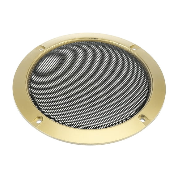 6" Vehicle Audio Speaker Cover Mesh Subwoofer Horn Guard Decorative Circle Grille Protector Gold Tone