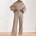 thumbnail image 1 of Sudadera Conjunto a juego de 2 piezas para mujer, sudadera con capucha tejida a la moda, pantalón, traje deportivo, trajes para correr Cgtredaw Beis M para Mujer, 1 of 7