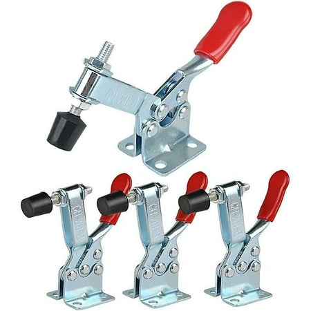 

Gh-201-b - Set Of 4 Vertical Clamping Toggle Clamps With Horizontal Base - Capacity 90 Kg