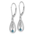 thumbnail image 2 of Auriga Fine Jewelry 14K White Gold Blue Diamond Dangle Earrings for Women, 2 of 5