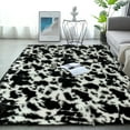 thumbnail image 4 of ANMINY Area Rug Luxury Shaggy Soft Plush Bedside Rug Indoor Non-Slip Shaggy Carpet Floor Rugs Tie-Dyed Black/White, 4 of 5