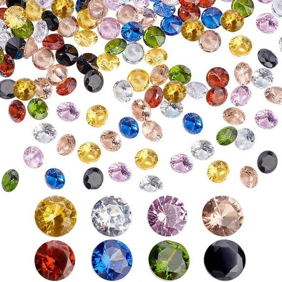 450pcs 5mm Cubic Zirconia Stone 9 Colors Round Faceted Rhinestone Diamond Stones Gems Gemstone Loose CZ Stones