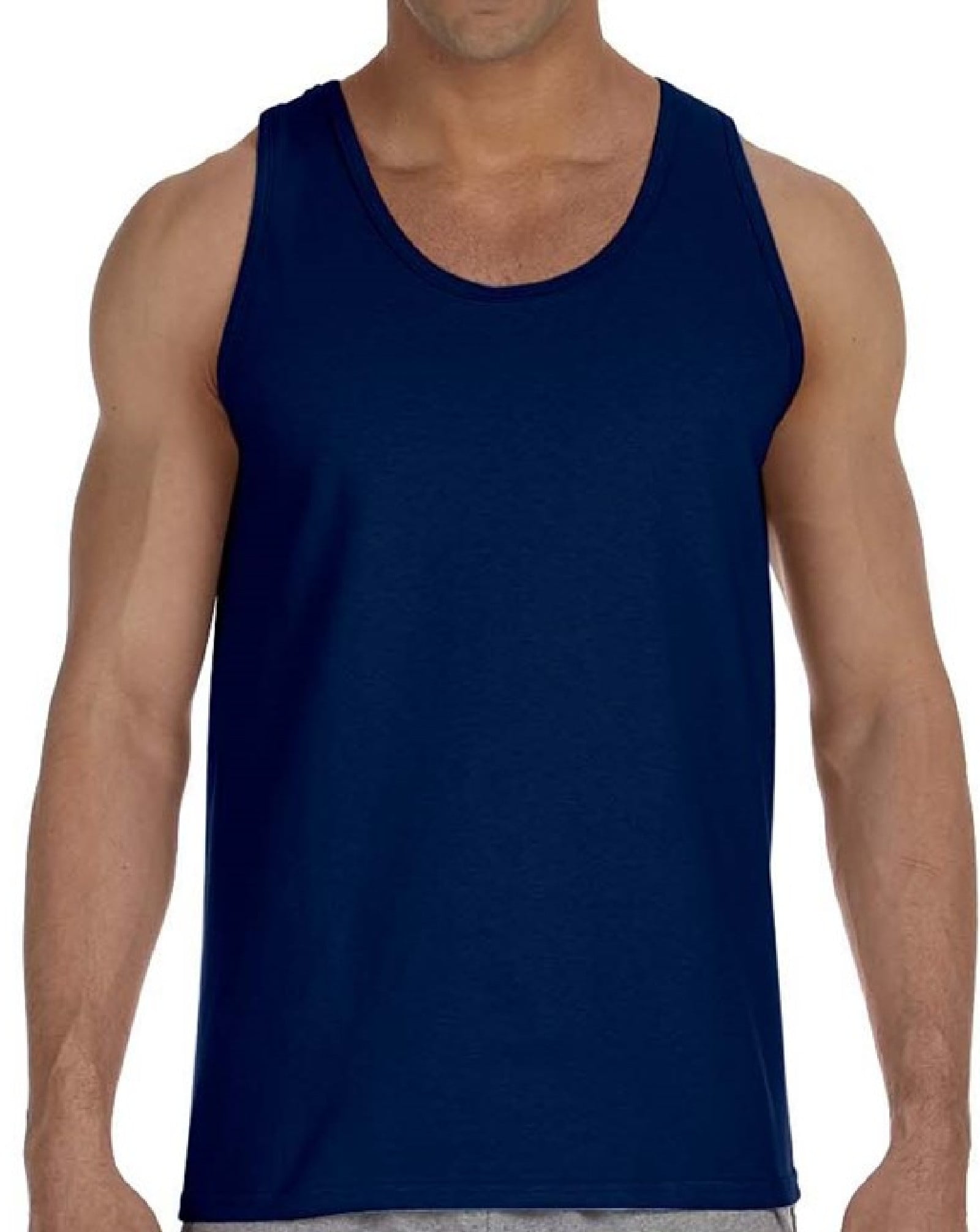 Men's Tank Top Gildan Cotton Sleeveless Sport Shirts S M L XL 2XL