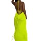 thumbnail image 2 of VISgogo Vestido ajustado con espalda abierta para mujer, falda cruzada sin mangas con cuello halter de color liso, verde/azul/rosa VISgogo moda, 2 of 3