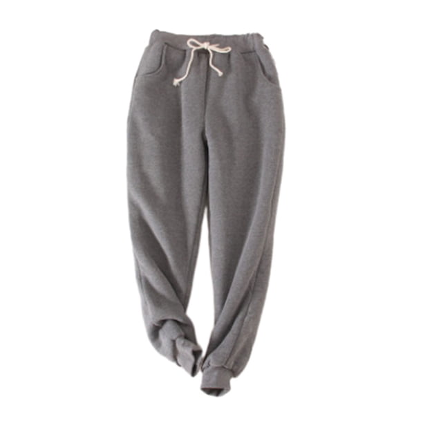 Minnieouse Manténgase abrigado y cómodo durante todo el invierno Pantalones largos de felpa cálidos de invierno Pantalón deportivo de felpa Prendas para la parte inferior del cuerpo gris oscuro SG
