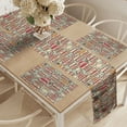 thumbnail image 2 of Ambesonne Cartoon Table Runner & Placemats, Stack of Books Eyeglasses, Placemat 4 pcs + Runner 12"x72", Pink Sage Green, 2 of 2