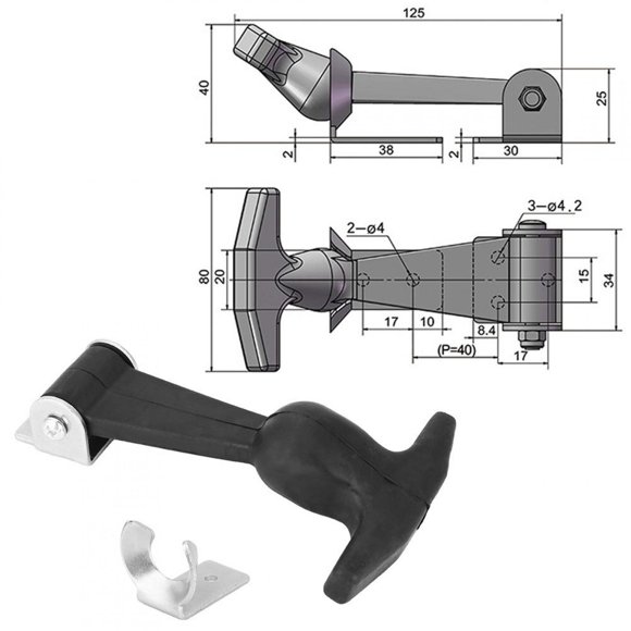 Noref Buckle Hook,Latches Buckle Holder Rubber Steel Galvanized Good Shock Absorption Engine Cover Accessories,Engine Cover Accessories