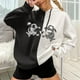 thumbnail image 2 of Jersey de otoño e invierno para mujer, con capucha, estilo punk oscuro, estampado, costura, manga larga, fino, suelto, informal, con cuello encapuchado, suéter, abrigo Pompotops  FGAJ16701, 2 of 5
