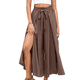 thumbnail image 2 of Pantalones de Playa Casuales, Holgados, Estilo Palazzo, de Cintura Alta y Abertura para Mujer, Estilo Bohemio, con Bolsillos para Verano. Marrón XXL, 2 of 10
