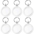 thumbnail image 1 of Set of 6 Personalized Photo Keychain, Round Transparent Photo Keychain with Ring for Double Sided Photos, Photo Keyring for Family, Friends, Gifts and, 1 of 5