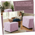 thumbnail image 7 of ZEaink 24x24in Square Ottoman Cover Slipcover, Elastic Bottom Storage Ottoman Footstool Protector (Pink, 60x60cm), 7 of 7