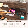 thumbnail image 5 of 58"W 76"H Large Executive Desk with Hutch and Drawers, Farmhouse Desk with Charging Station, Wood Computer Desk for Home Office, 5 of 8