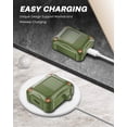 thumbnail image 4 of Fintie Case for Airpods 2 & Airpods 1, Support Wireless Charging & Front LED Visible, Reinforced Corner Bumper Shock Resistant Protective Silicone Cover Skin with Carabiner [Olive], 4 of 7