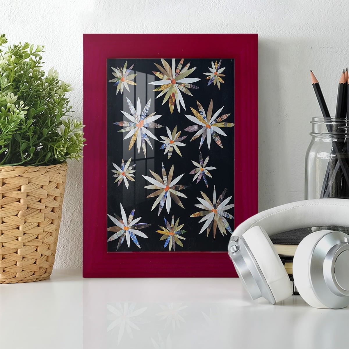 Starburst Too I - Framed Print w/glass - Cherry Red