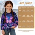 thumbnail image 7 of Xixirimido Butterfly Rose Daisy Floral Print Girls Long Sleeve Shirts Casual Crew Neck Tunic Tops Tie-hem Basic Tunic Blouses Fashion 3D Graphic Tees, Size 5-6, 7 of 7