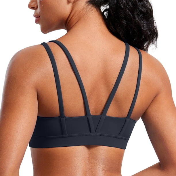 Sostén CRZ YOGA suave con copa moldeada, sin varillas, doble tirantes en M, azul marino, talla S