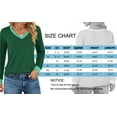 thumbnail image 6 of MOSHU Color Block T Shirts for Women V Neck Long Sleeve Womens Shirts Loose Fall Tops with Pocket, 6 of 8