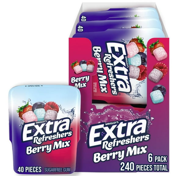 EXTRA Gum Sugar-Free Chewing MFF30 Gum, Berry Mix - 3.21-Ounce 40-Piece Bottle (Pack of 6)