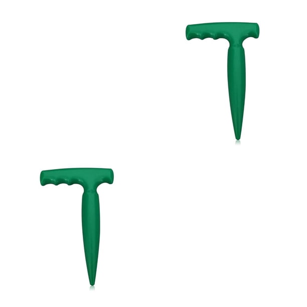 Yuarrent Soil Puncher T-shaped Plant Migration Sowing Nursery Seedling Cultivation Planting Portable Courtyard Bonsai Tools Hand Verde 2piezas Yuarrent CBP206974