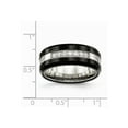 thumbnail image 2 of 8mm Stainless Steel Polished Black Ceramic Cubic Zirconia Beveled Edge Ring - Size 10, 2 of 2