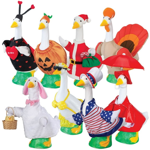 GagglevilleTM All Seasons Baby Goose Outfits Bundle - Includes 8 Seasonal Outfits, Fits Baby Goose 17" H Statue