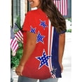 thumbnail image 2 of XCHQRTI American Stars Stripes Women Plus Size Tshirt 4th of July Patriotic Tee Short Sleeve 2x-5x, 2 of 6