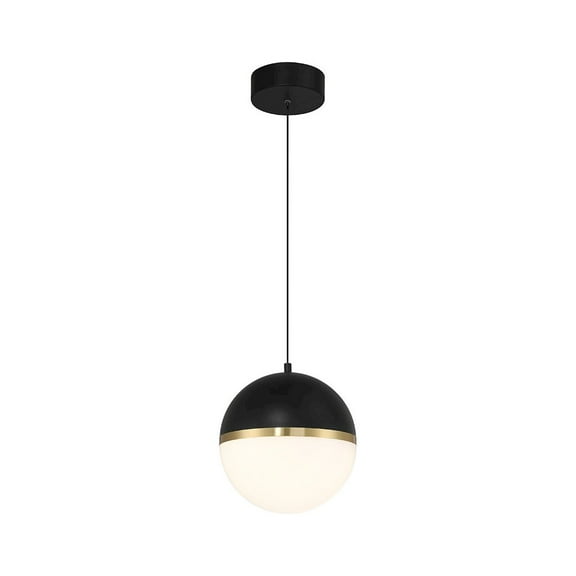 Access Lighting LED Pendant in Black with Antique Brushed Brass Color