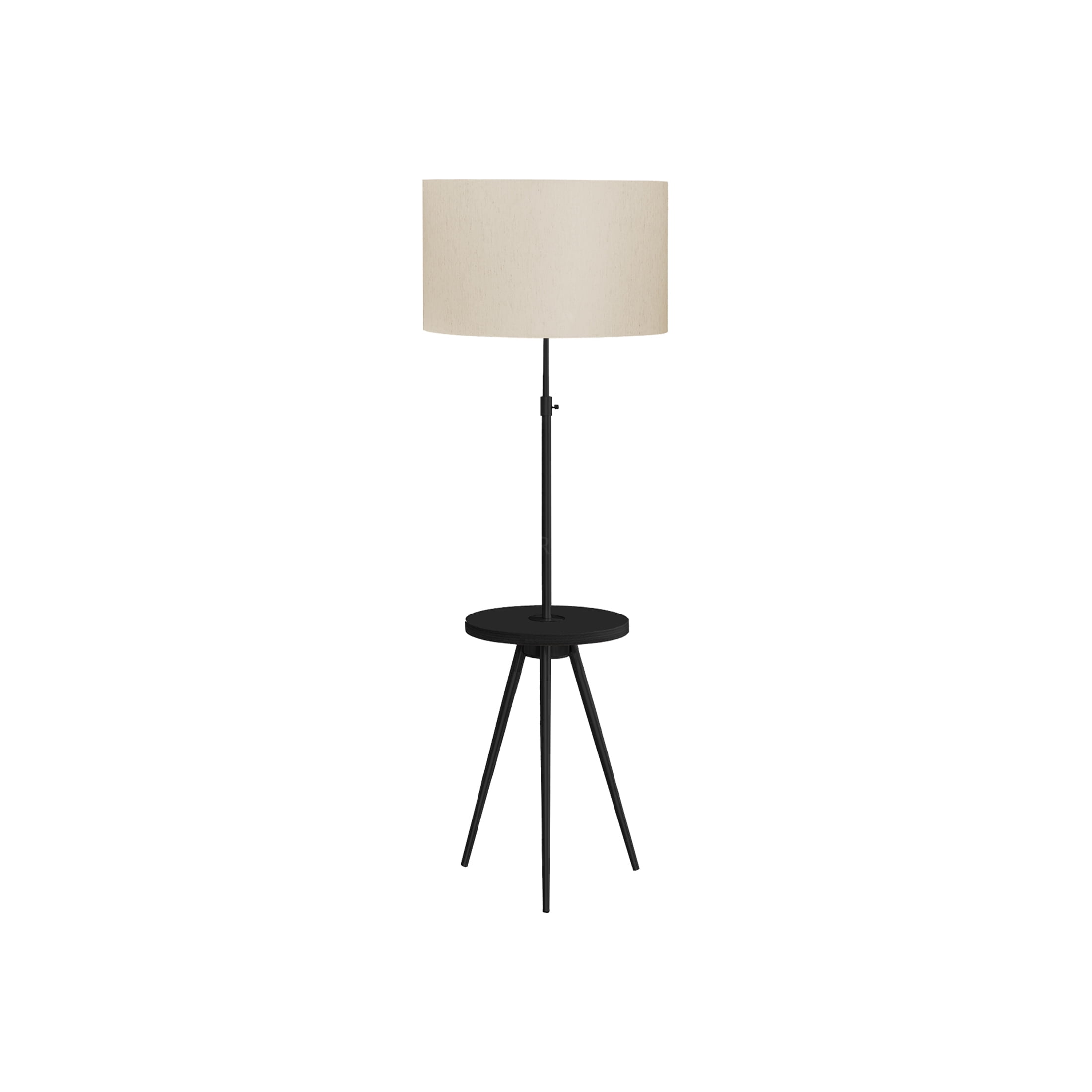 JERFIT 66 Inch Modern Tripod Floor Lamp with Side Table, Adjustable Gooseneck, 3-Way Light, Linen Shade for Living Room, Bedroom, Office