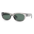 thumbnail image 4 of Mod Fashion Bevel Oval Rectangle Subtle Horn Rim Plastic Sunglasses Slate - Green, 4 of 8