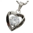thumbnail image 4 of Stainless Steel Women's Pendant Mother Daughter Cz Heart Necklace, 4 of 5