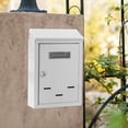thumbnail image 3 of Buzón de correo con cerradura para montaje en pared, decoración del hogar, buzón decorativo y moderno para puerta de entrada, exterior residencial. Blanco, 3 of 8