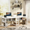 thumbnail image 4 of TribeSigns Two Person Desk with Bookshelf, 78.7 Computer Office Double Desk for Two Person,Writing Desk Workstation for Home Office,White, 4 of 6