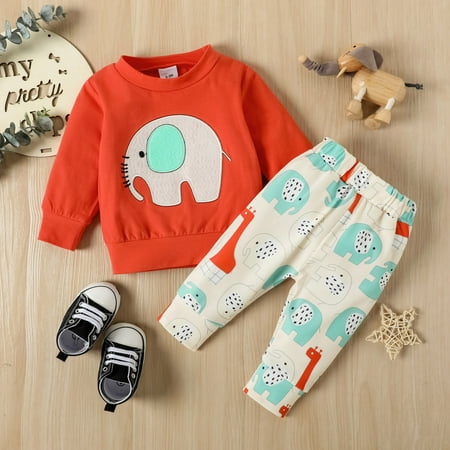 

Hunpta Toddler Boys Long Sleeve Cartoon T Shirt Tops Sweater Pants Outfits