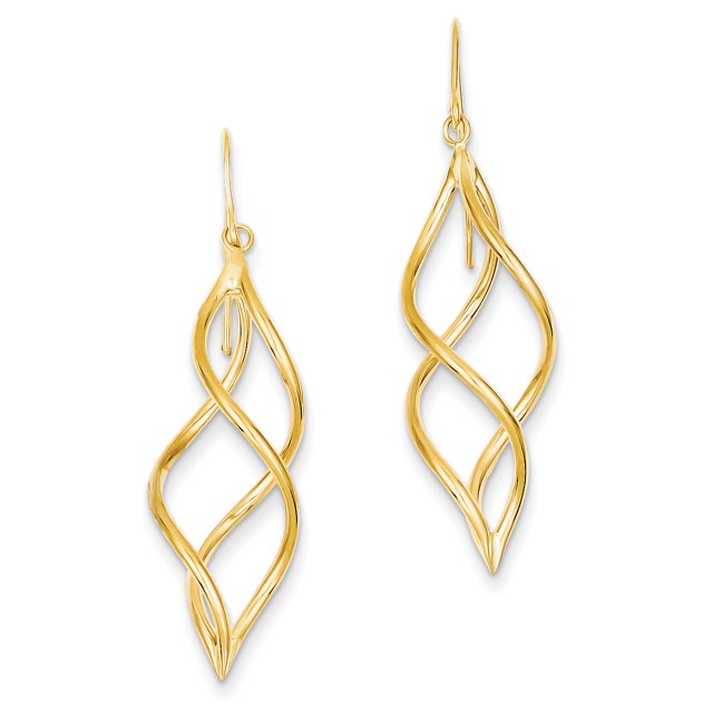 Boucles d'Oreilles Pendantes en Or Jaune 14K