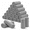 Gray-50" x 60"-24, variant on Beige 50" x 60" 24 Count Flannel Throw Blanket Bulk Pack for Home and Gifting