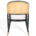 thumbnail image 6 of SAFAVIEH Couture Rogue Mid-Century Linen Solid Dining Chair, Black/Natural, 6 of 10