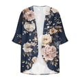 thumbnail image 6 of UVEASISHA Summer Casual Cardigans for Women 3/4 Sleeve Floral Printed Kimono Cardigan Soft Breathable Thin Summer Outerwear Multicolor L, 6 of 6