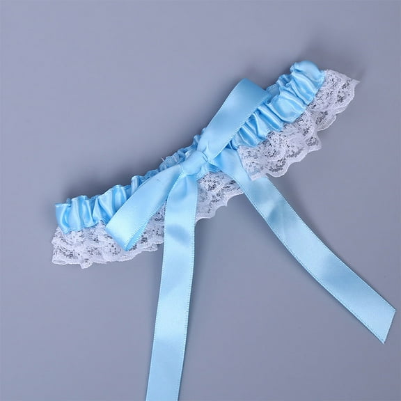 GOOHOCHY Blue Garters for Bride Bridal Delicate Leg Stretch Lace Band