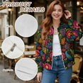 thumbnail image 6 of DISNIMO Floral Printed Women Sweatshirts Zip Up Jackets Long Sleeve Outwear V Neck Sweatshirts for Fall Winter, M, 6 of 7