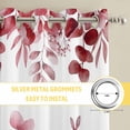 thumbnail image 6 of Pink Red Eucalyptus Leaves Kitchen Curtains Window Panels, Watercolor Spring Summer Botanical Insulated Window Treatment Curtain, Grommet Curtains for Bedroom/Living Room/Bathroom, 2 Piece 52"Wx84"L, 6 of 8